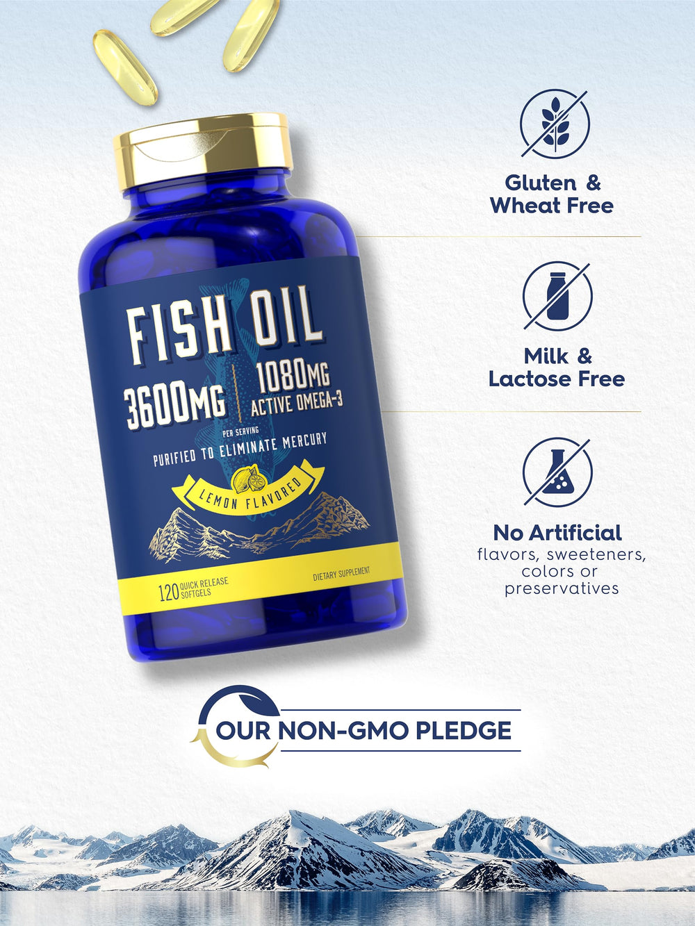 Carlyle bottle shows lab-tested ingredients for trusted quality.