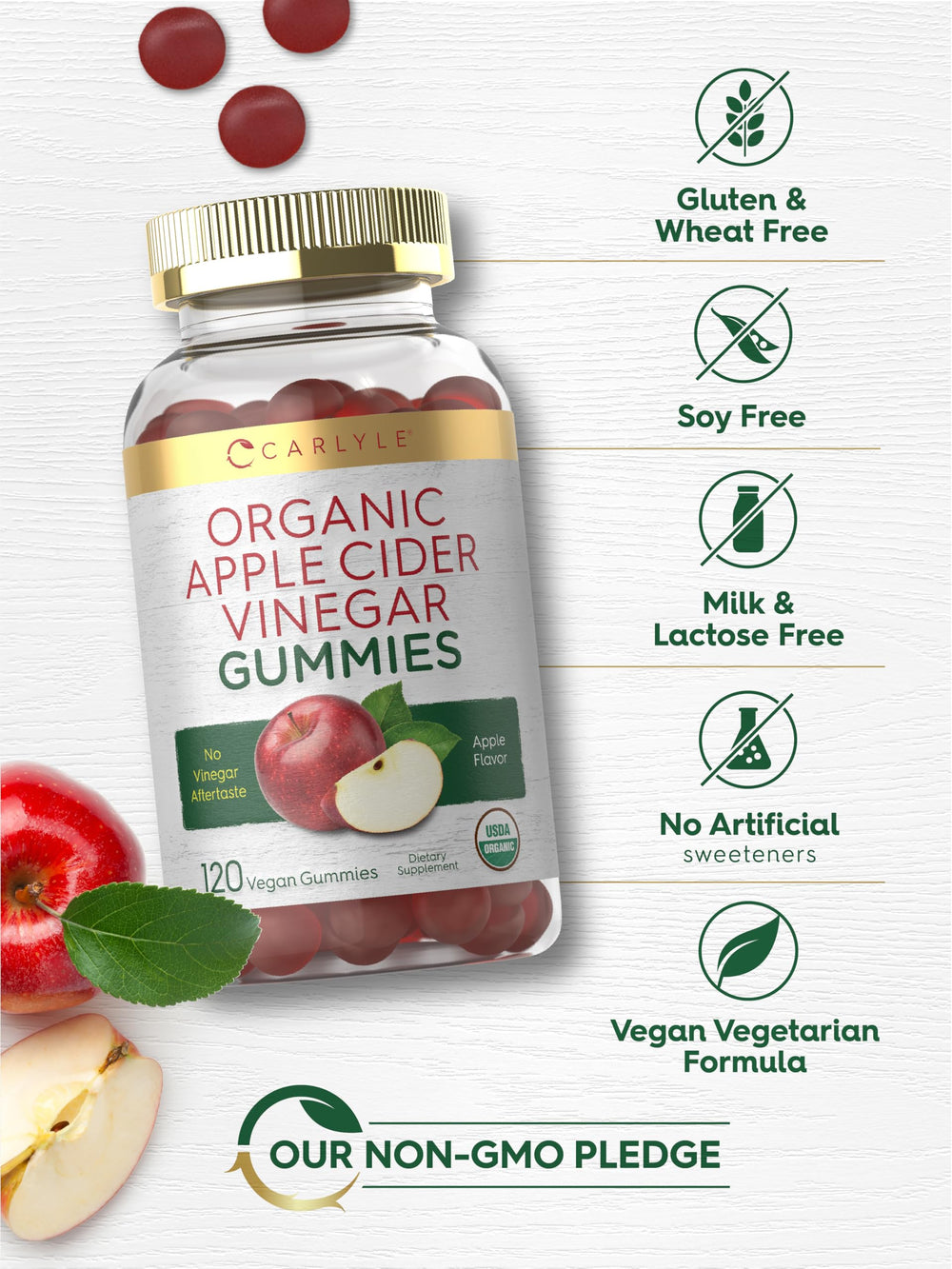 Carlyle manufacturing lab-tested seal on bottle reinforces trusted ingredients.