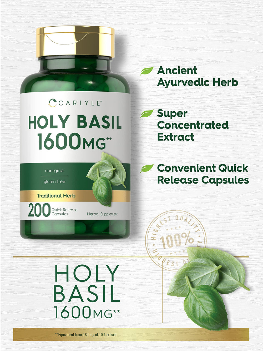 Carlyle capsule label notes gluten-free and non-GMO claims