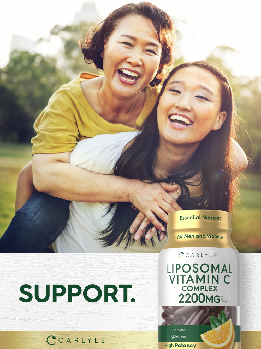 Carlyle Liposomal Vitamin C ingredient list emphasizing premium components