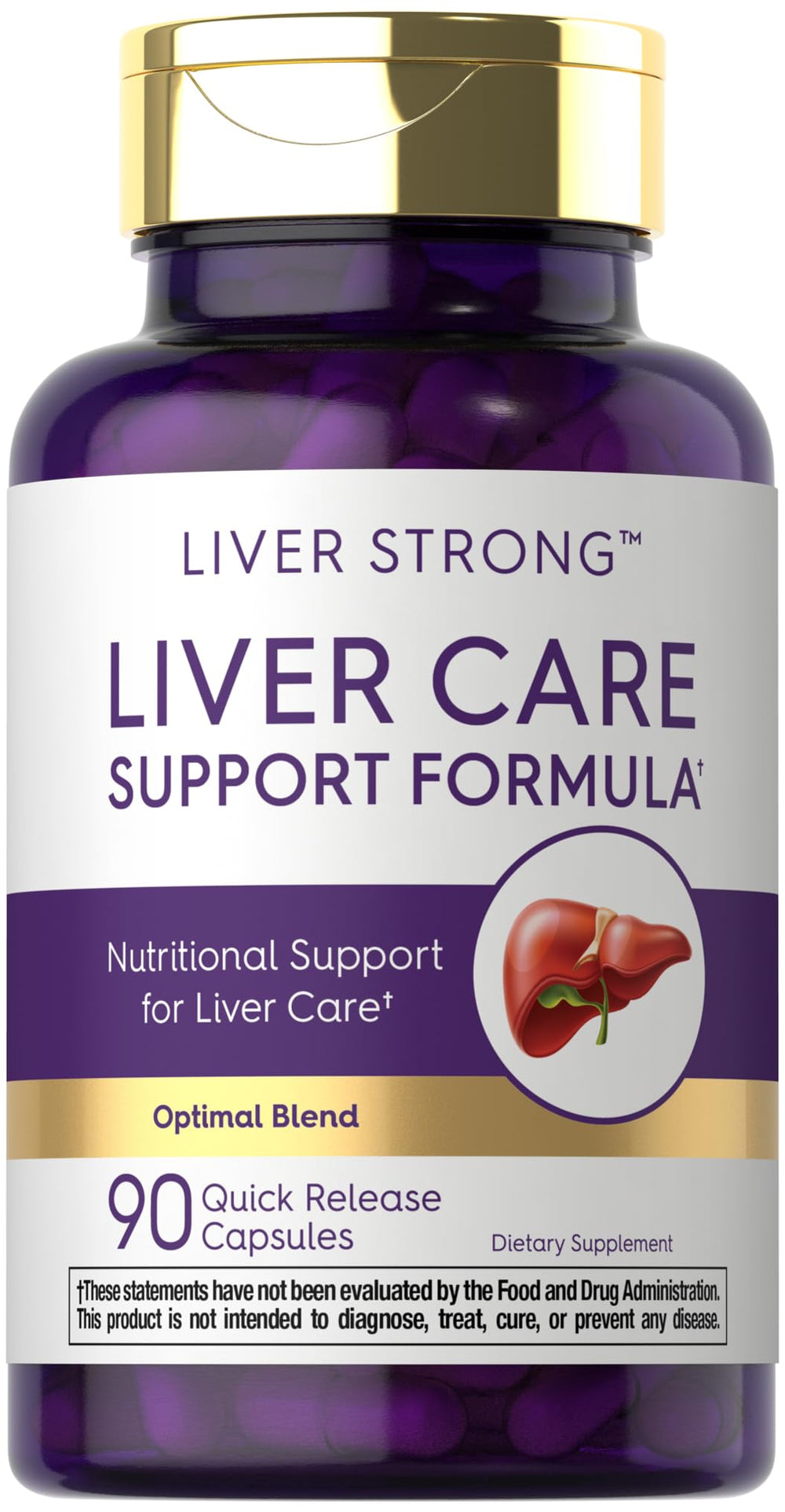 Carlyle Liver Support bottle front showing the 90 capsules for daily use