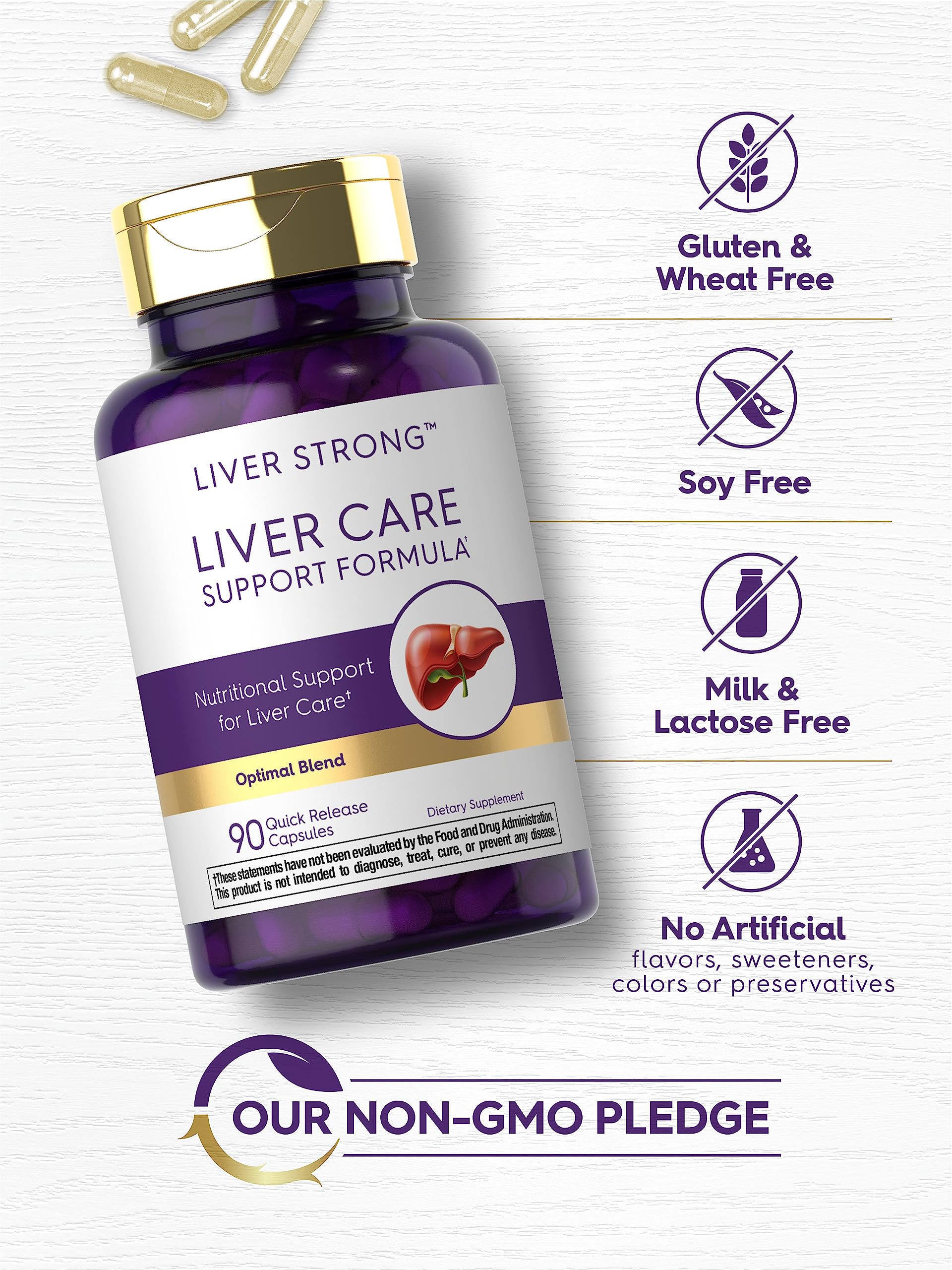 Carlyle Liver Support ingredients board featuring milk thistle