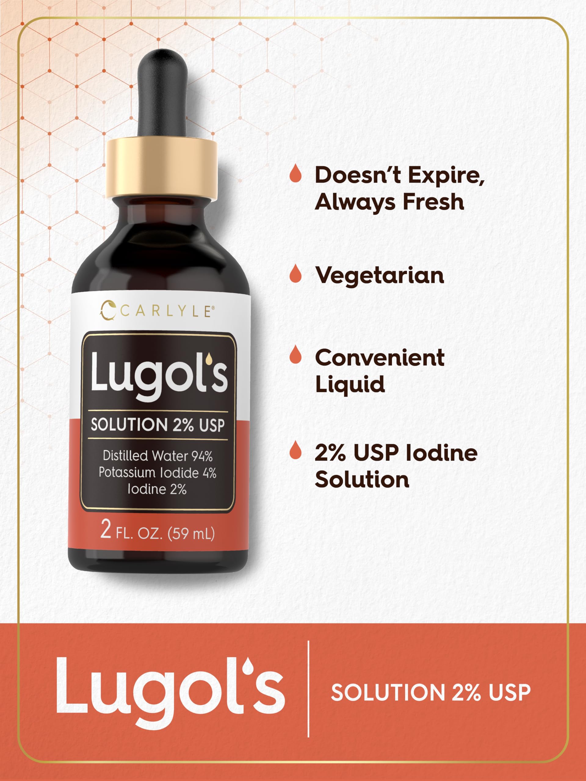 Carlyle Lugols Iodine compact 2oz bottle for on-the-go use