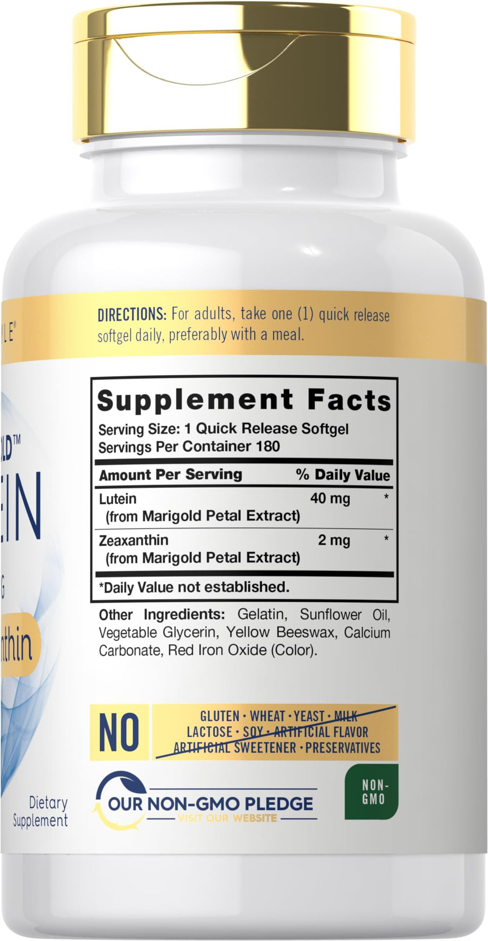 Carlyle Lutein Zeaxanthin softgel close-up highlights potent eye nutrients.