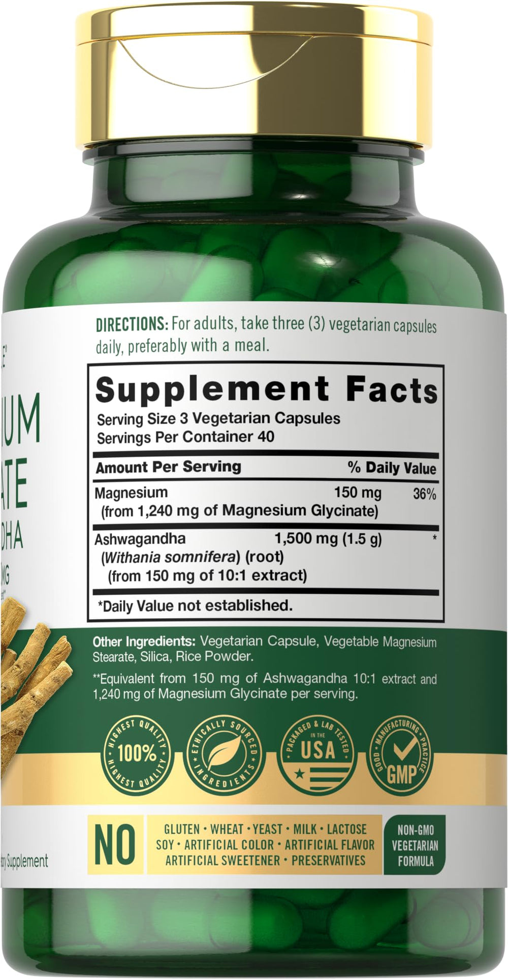 Carlyle Magnesium Glycinate Ashwagandha capsules for simple daily support.