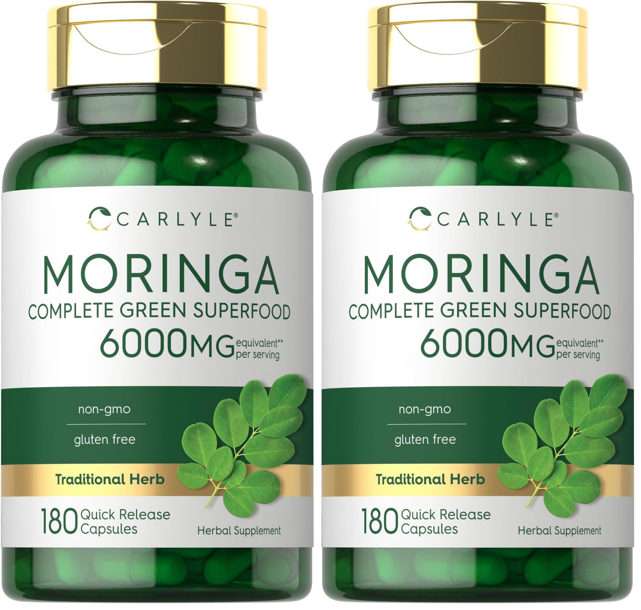 Carlyle Moringa Oleifera bottle front for daily greens support