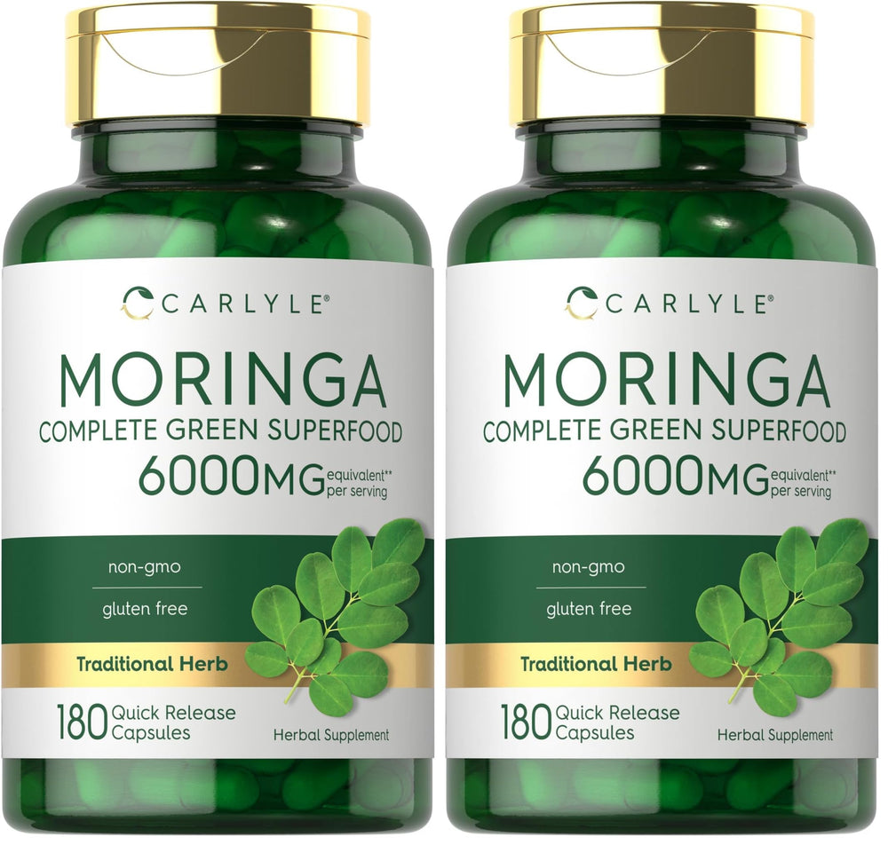 Carlyle Moringa Oleifera bottle front for daily greens support