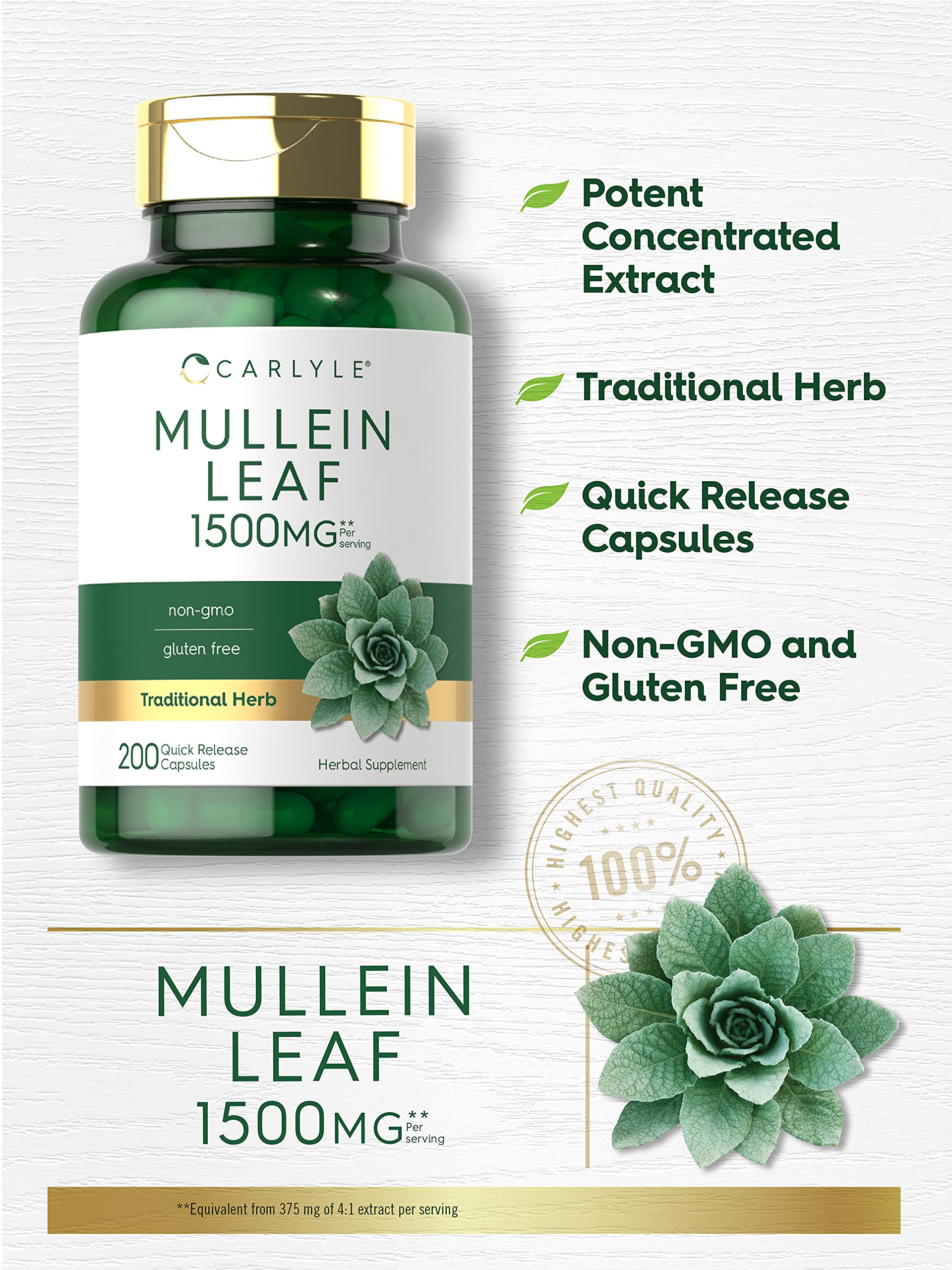 Label detail shows 1500 mg per serving and tradition