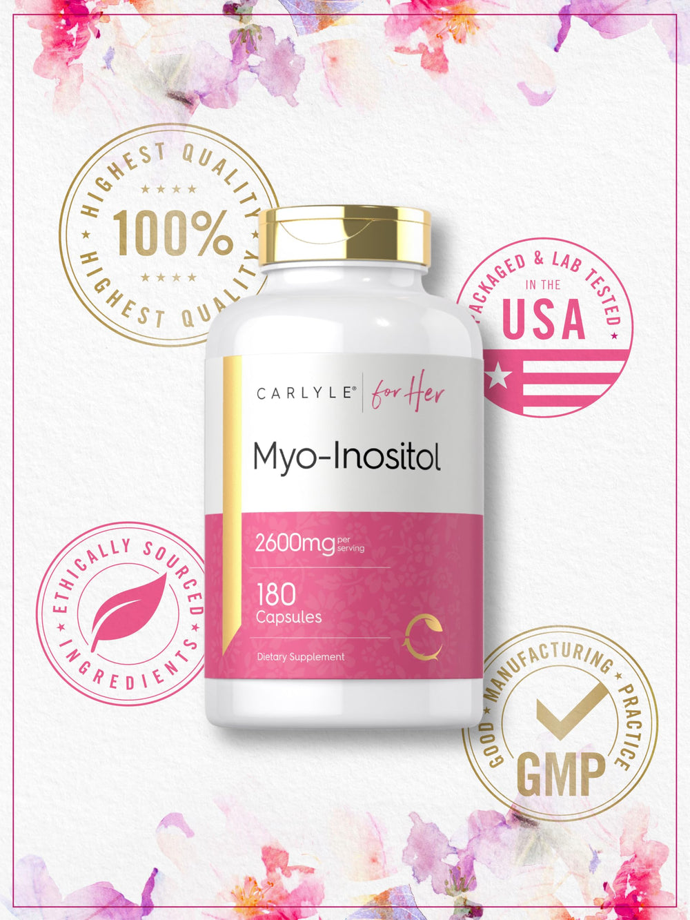Non-GMO claim on Carlyle Myo-Inositol box.