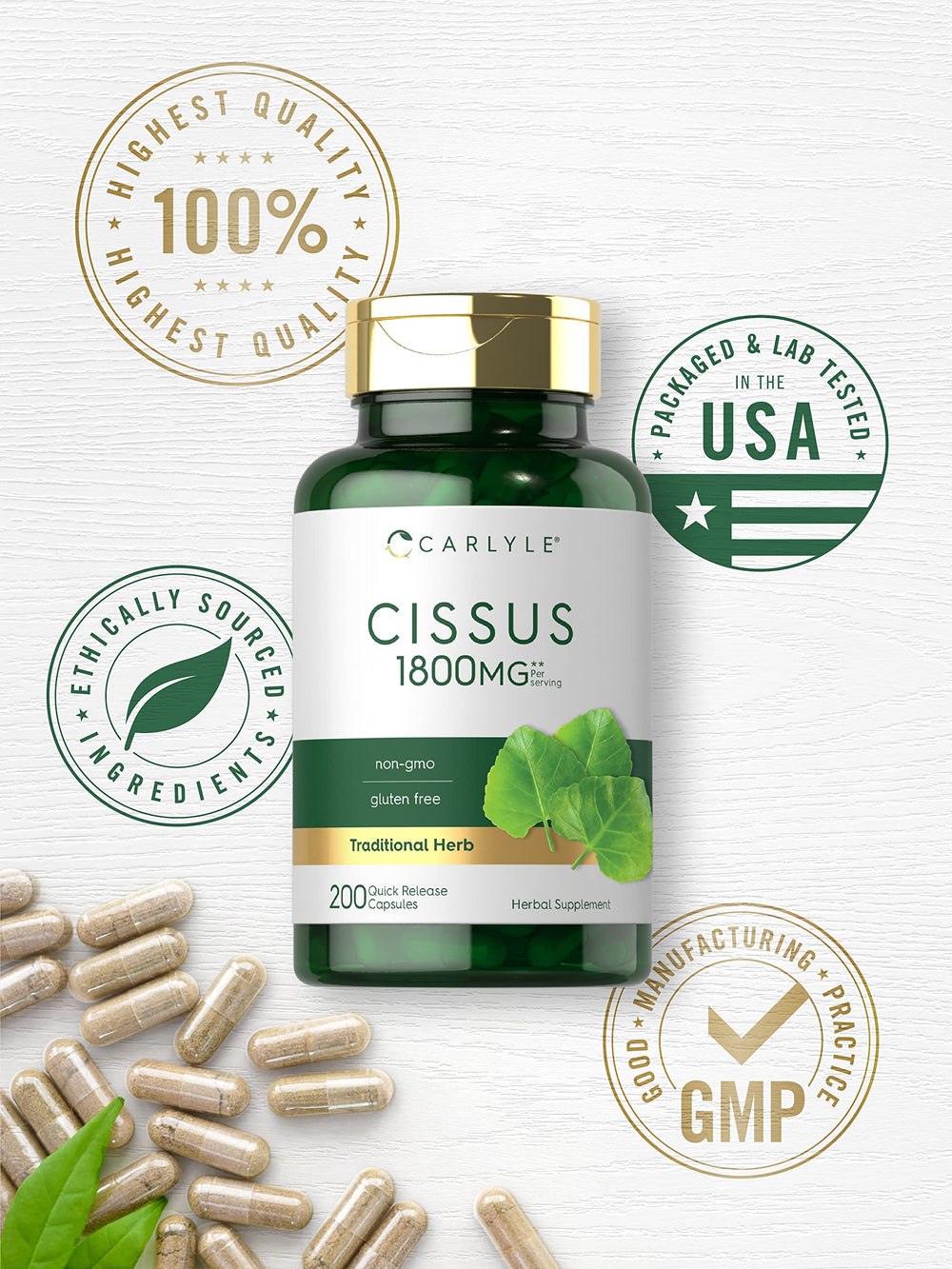 Carlyle packaging displays non-GMO and gluten-free credentials for dietary needs.