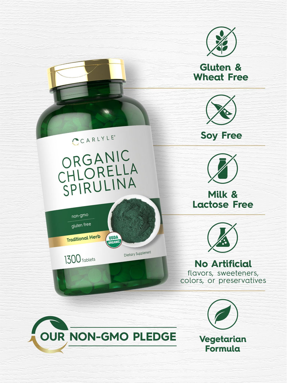 Bottle seal highlights non-GMO and gluten-free attributes