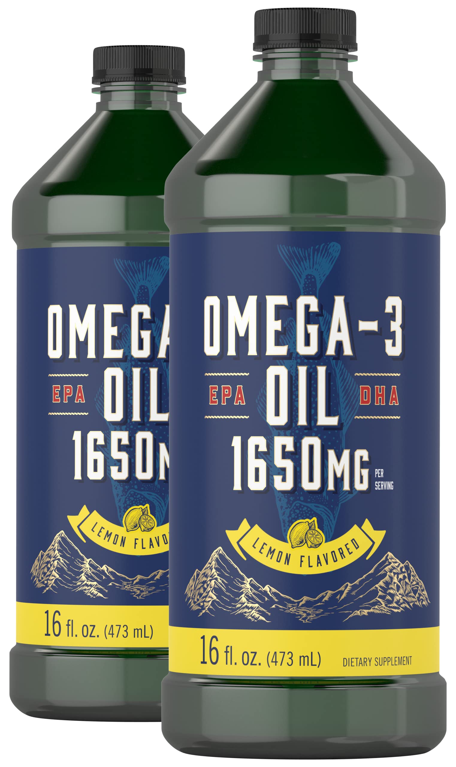 Carlyle Omega-3 Fish Oil Liquid bottle being poured for easy daily omega-3 intake.