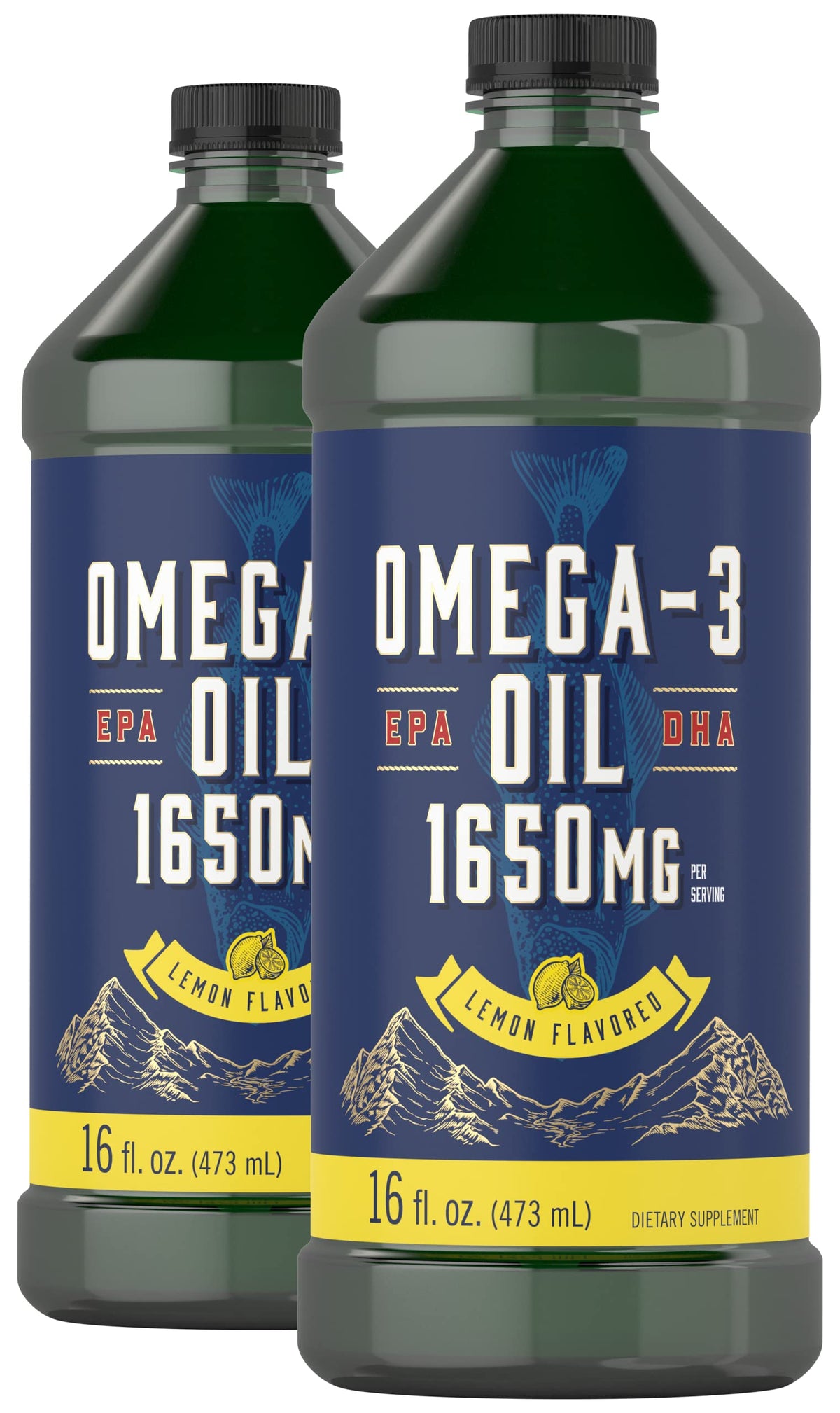 Carlyle Omega-3 Fish Oil Liquid bottle being poured for easy daily omega-3 intake.