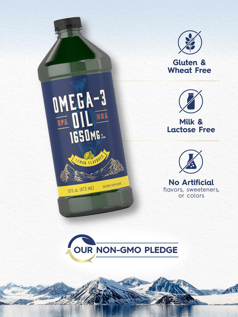 Carlyle Omega-3 Fish Oil Liquid poured into a glass for daily use.