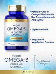 Carlyle Plant-based omega-3 contents on package for everyday wellness.