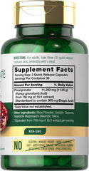 Carlyle Pomegranate Extract capsules on white background highlighting high-quality ellagic acid.