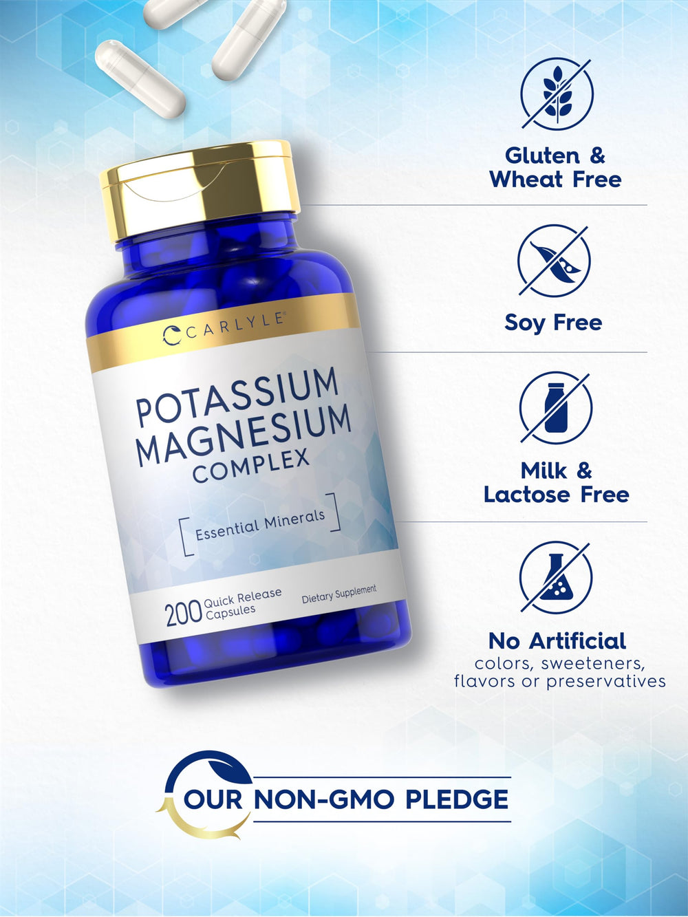 Carlyle Potassium Magnesium daily-use scene with water indicating easy integration