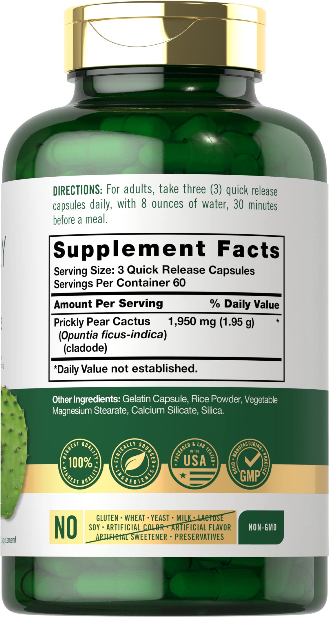 Close-up of Carlyle Prickly Pear capsules highlighting quick-release convenience.