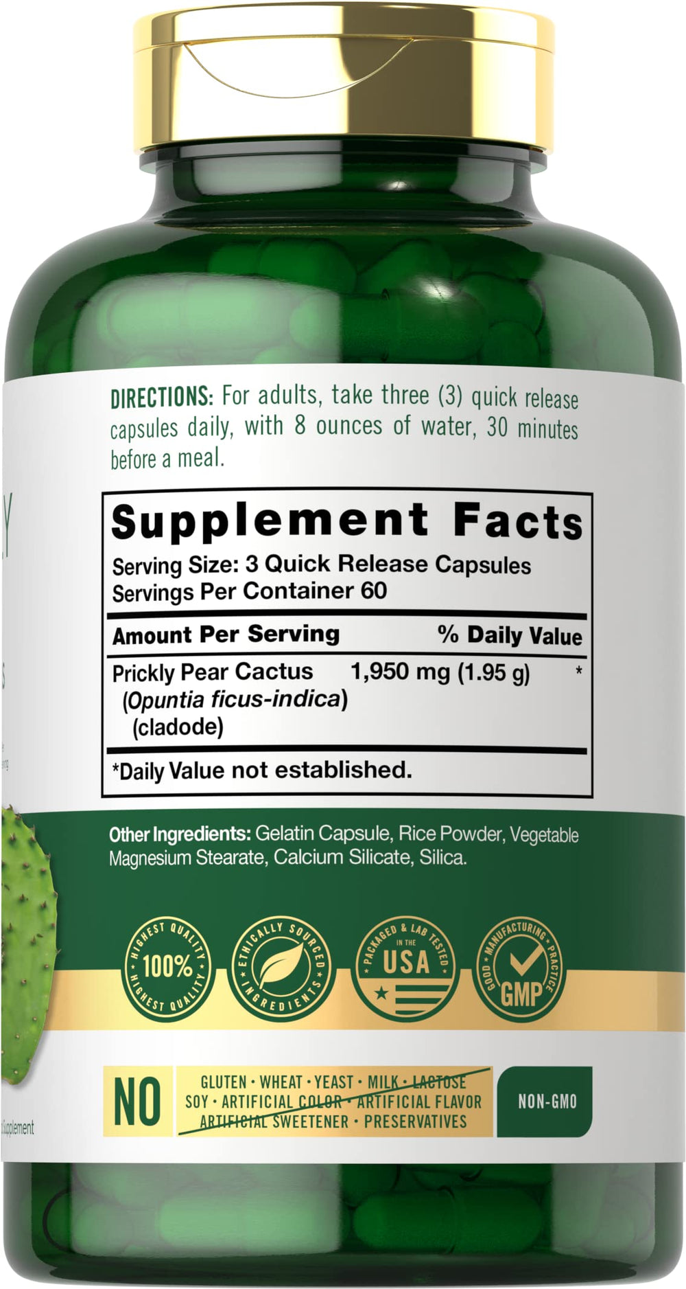 Close-up of Carlyle Prickly Pear capsules highlighting quick-release convenience.