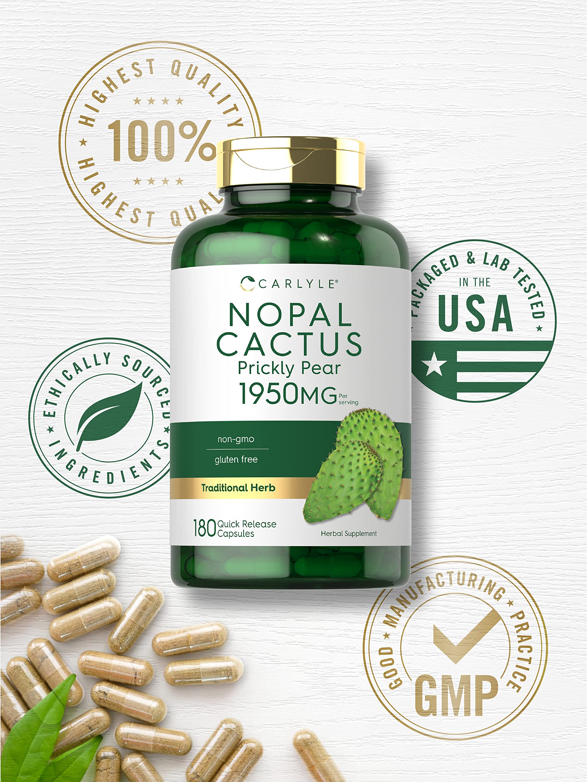 Prickly pear imagery evokes Nopal cactus origin and natural flavor.
