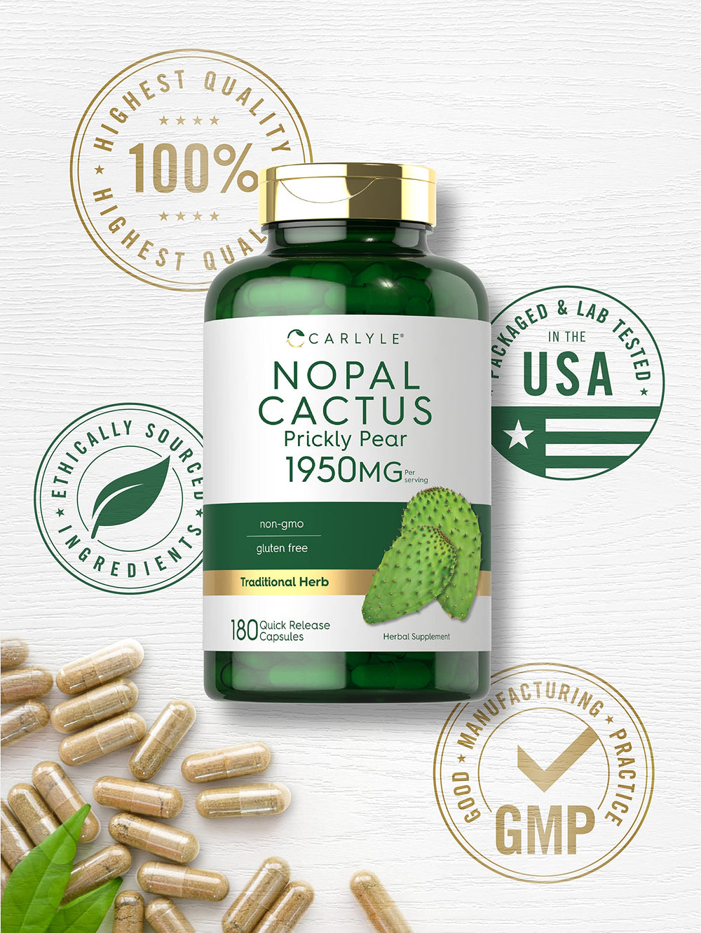 Prickly pear imagery evokes Nopal cactus origin and natural flavor.