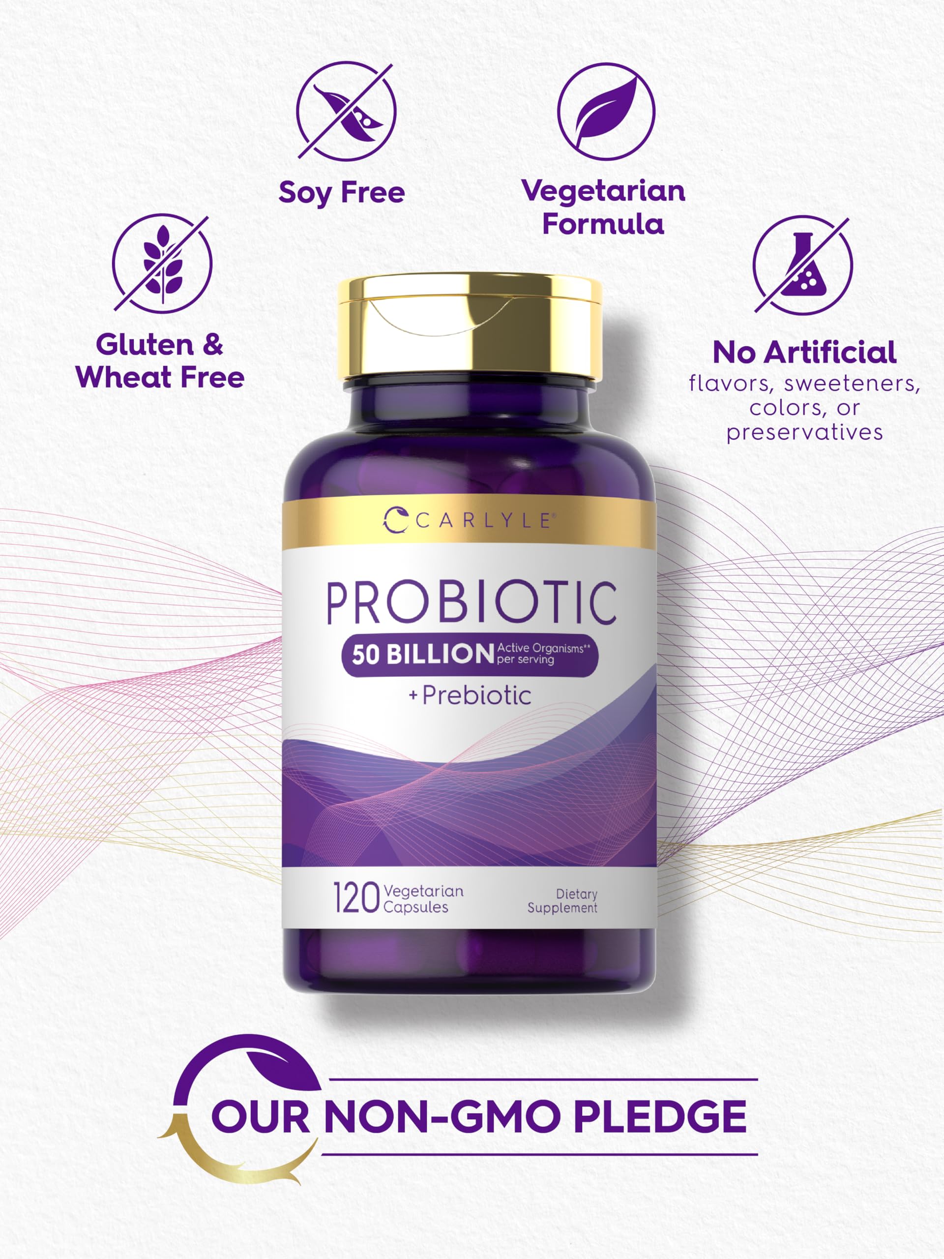 Carlyle probiotic vegetarian capsules help support microflora-friendly routines.