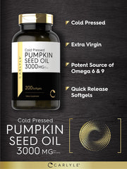 Cold-pressed extraction preserves omega nutrients in Carlyle Pumpkin Seed Oil.