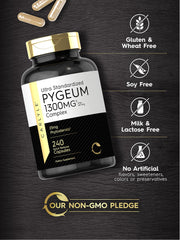 Close-up of Carlyle Pygeum label detailing ingredients