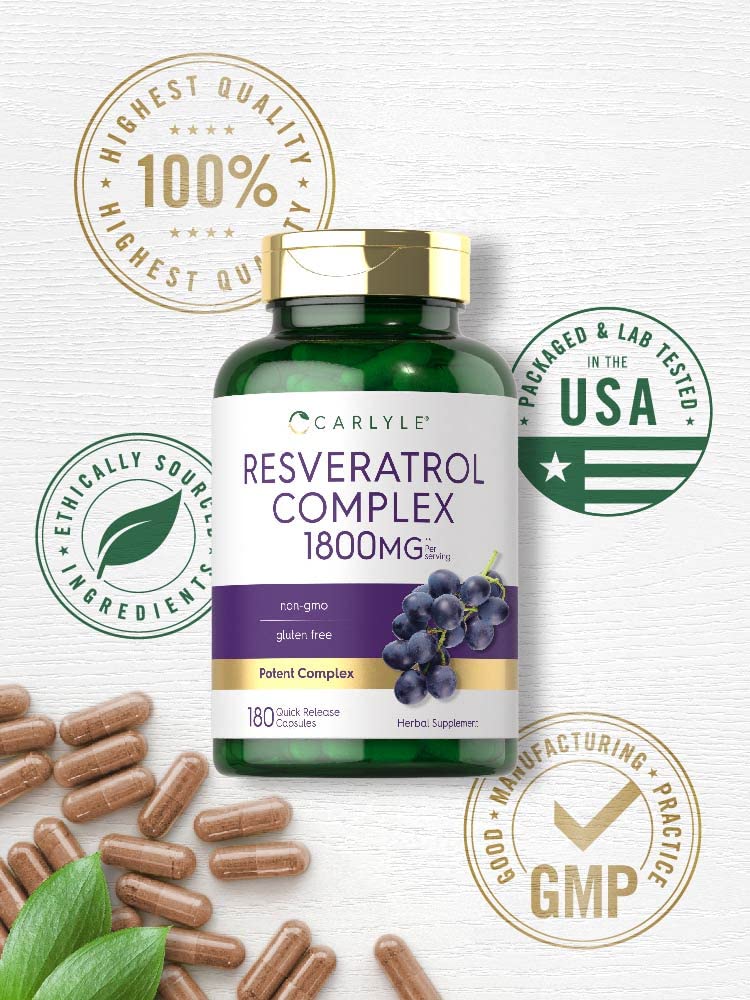 Carlyle Resveratrol bottle cap close-up emphasizing premium supplement design