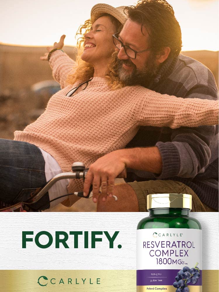 Carlyle Resveratrol capsules close-up illustrating convenient daily capsule intake