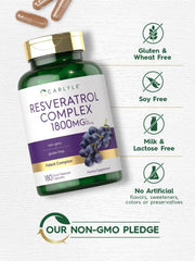 Carlyle Resveratrol packaging box showing trusted quality and herbal complex