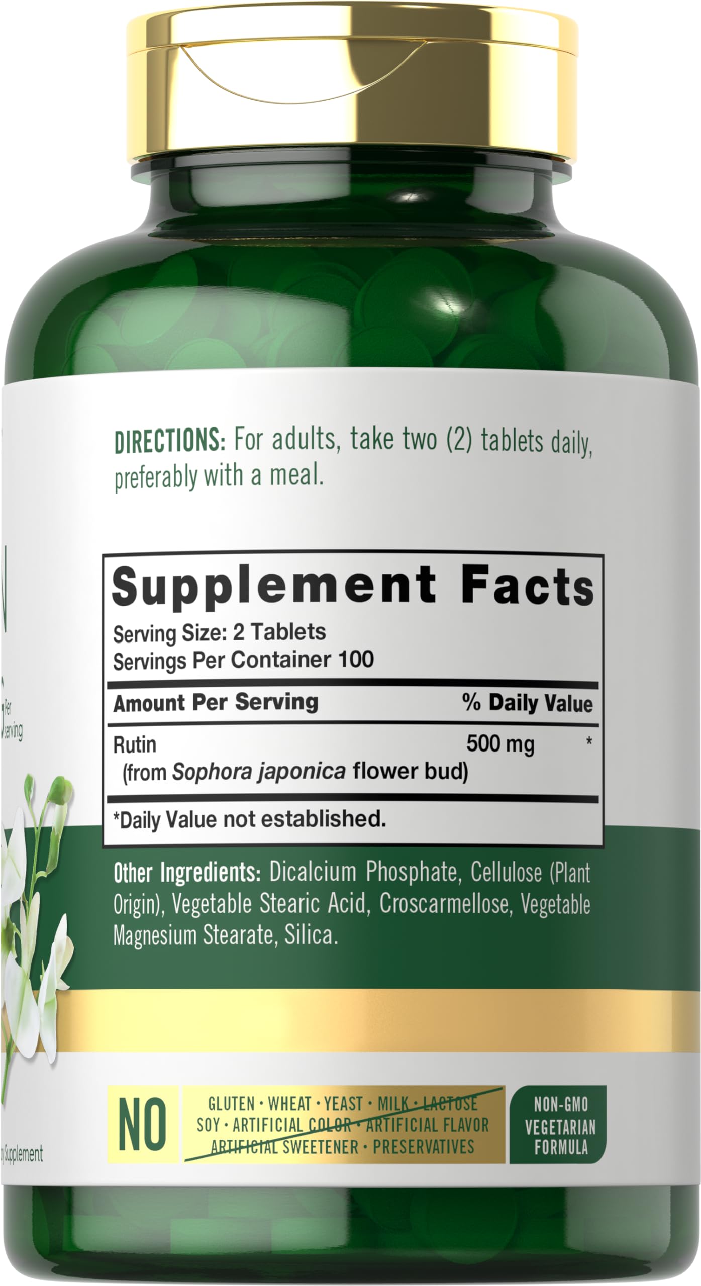 Carlyle Rutin bottle displays a clear label and premium ingredients.
