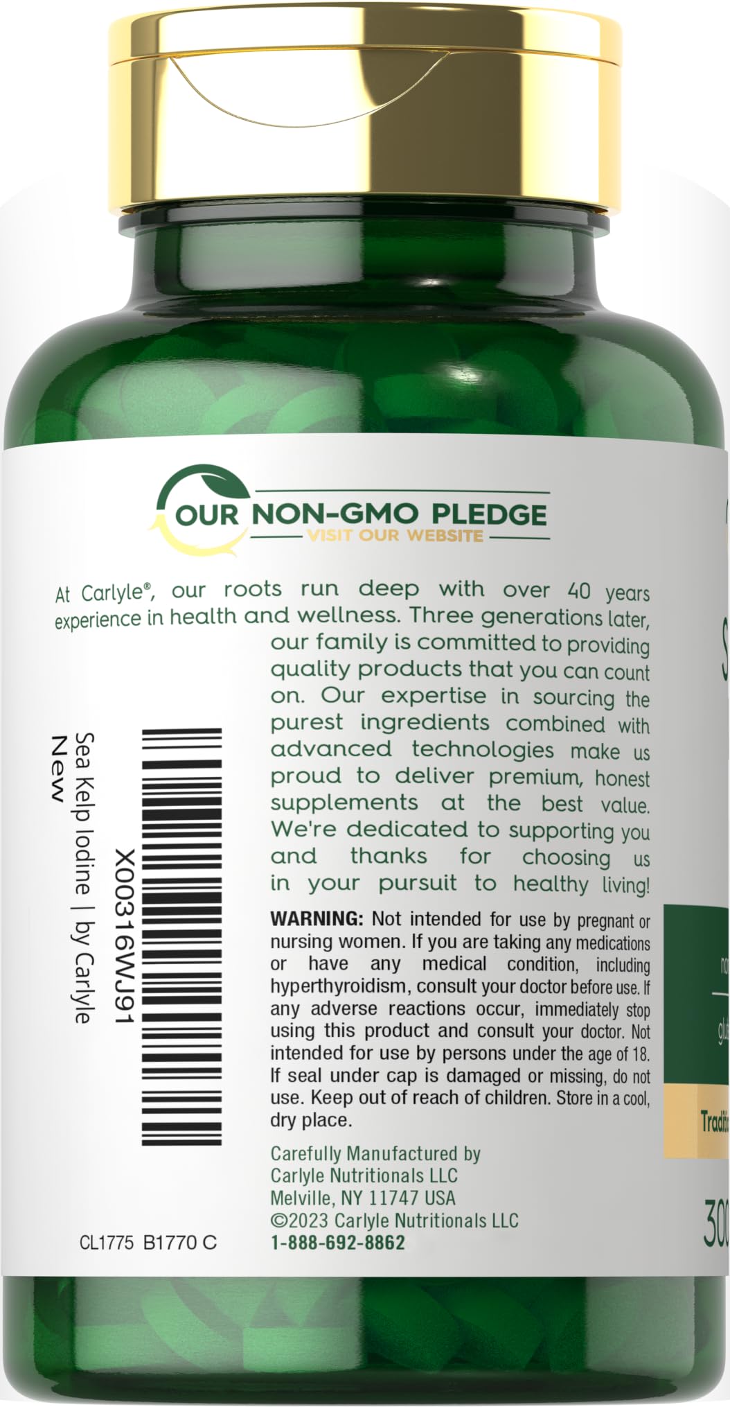 Carlyle Sea Kelp Iodine tablets pack for convenient daily use