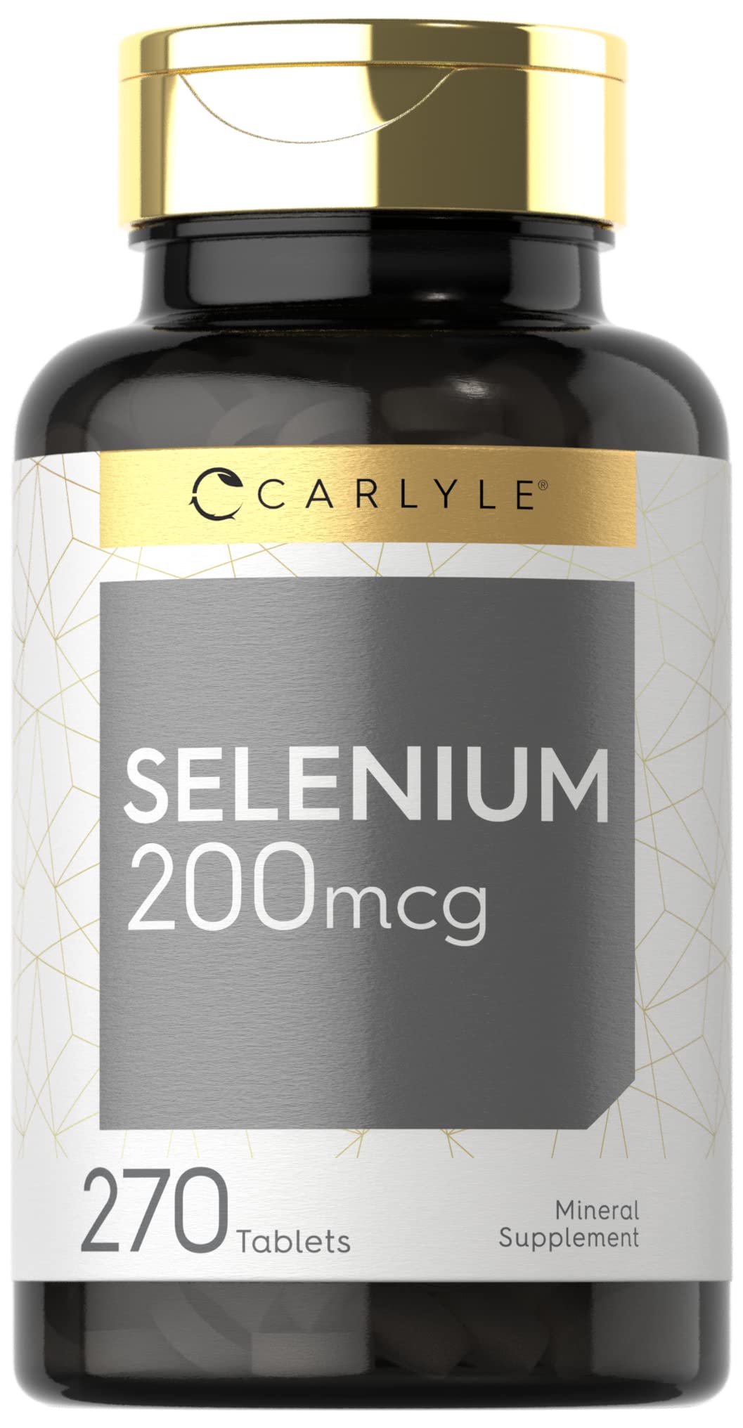 Carlyle Selenium 200mcg tablets in bottle for daily vegetarian support