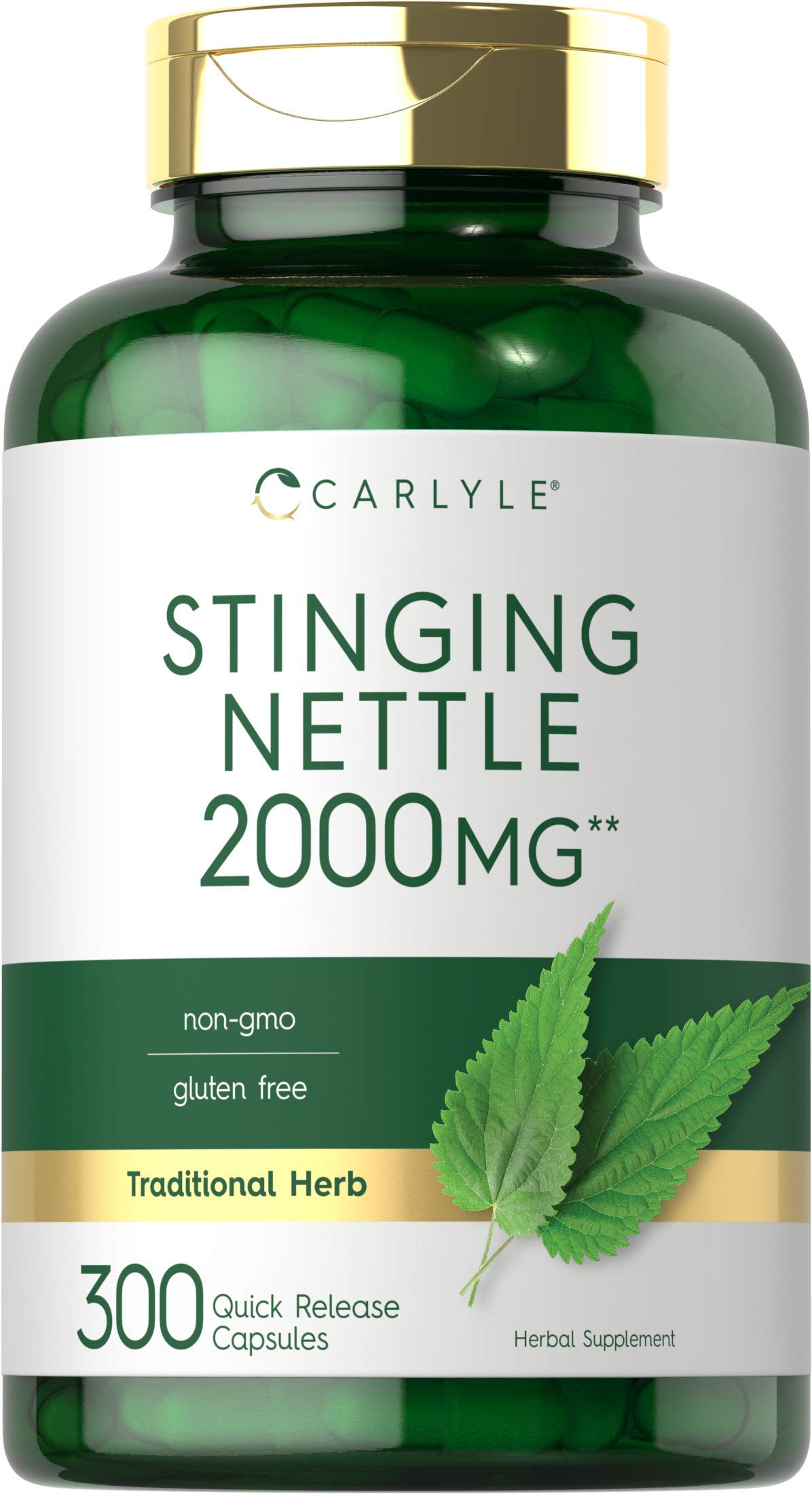 Carlyle Stinging Nettle Leaf Extract bottle with capsules for daily wellness.
