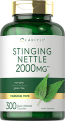 Carlyle Stinging Nettle Leaf Extract bottle with capsules for daily wellness.
