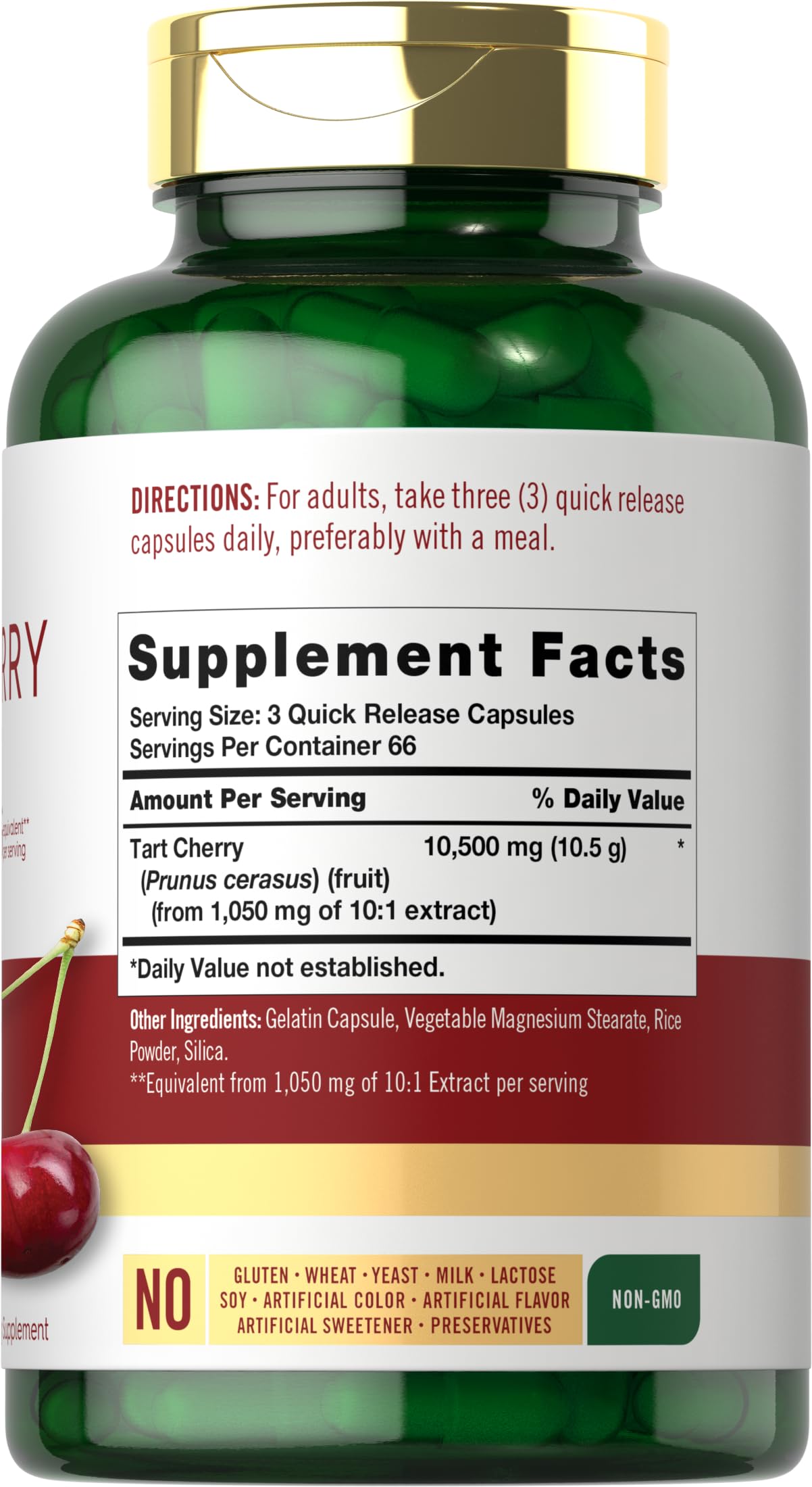 Carlyle Tart Cherry capsules closeup highlights compact quick-release capsules.