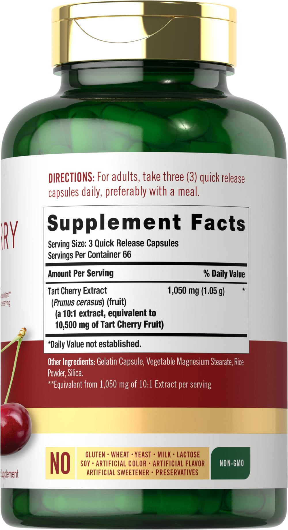 Carlyle Tart Cherry Capsules quick-release, fast-absorbing formula.