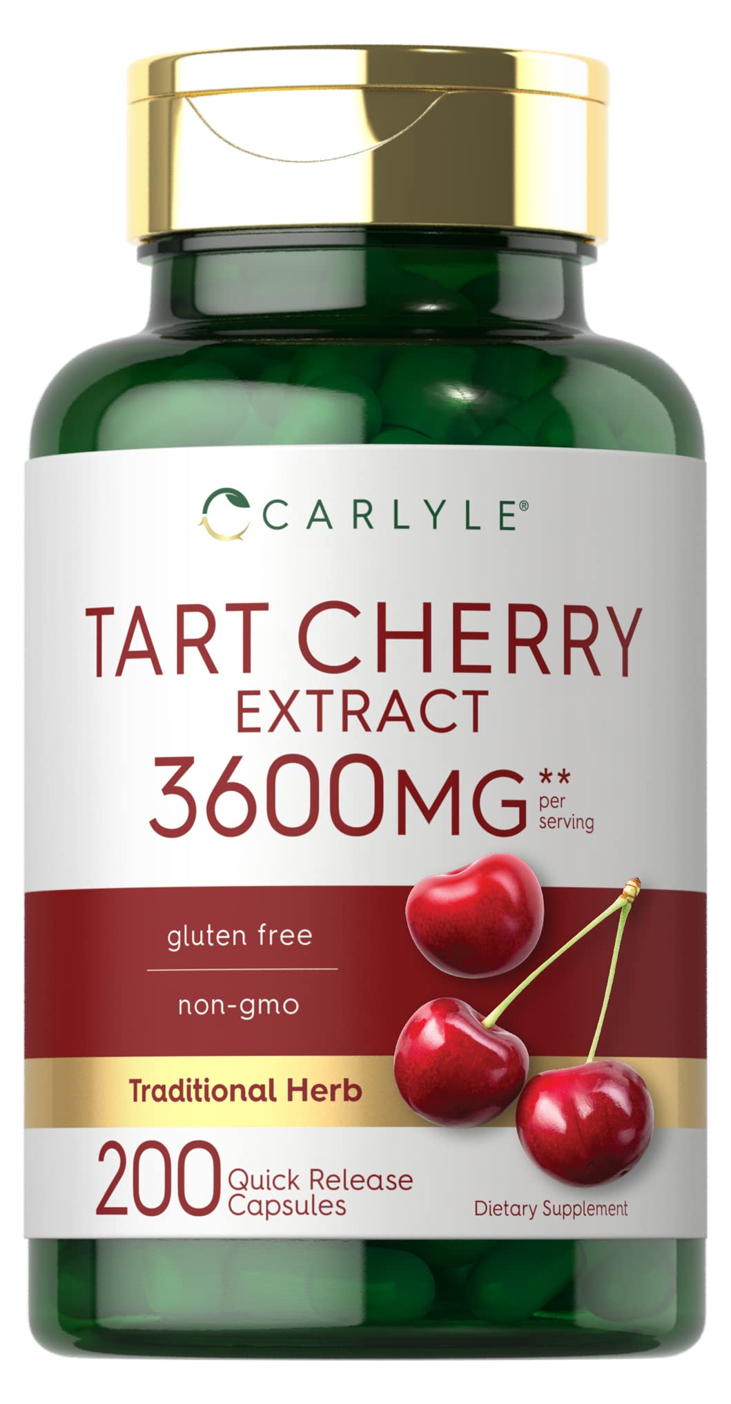 Carlyle Tart Cherry Extract Capsules bottle for daily wellness support.