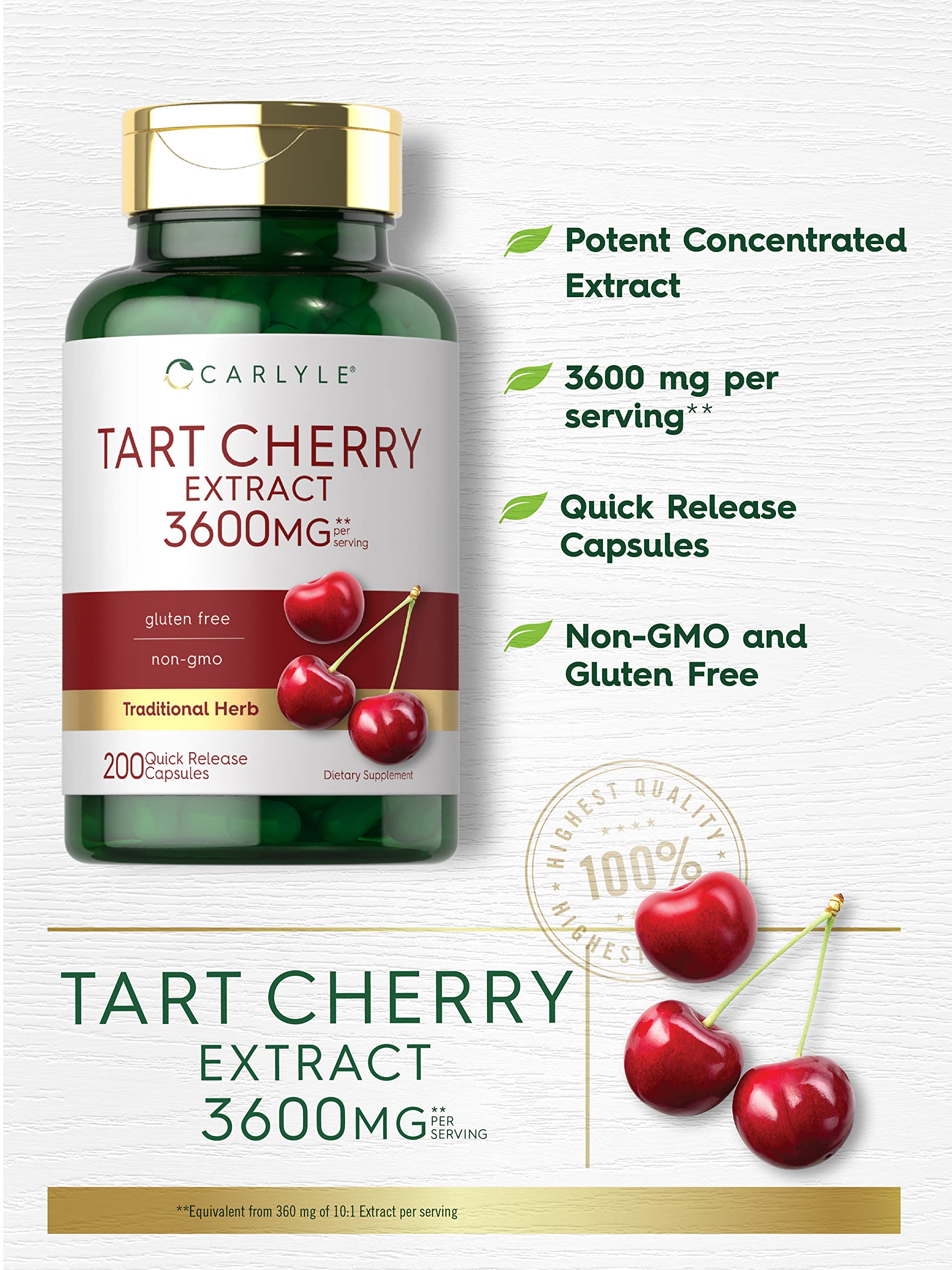 Carlyle Tart Cherry Extract capsules two-pack packaging for convenient use