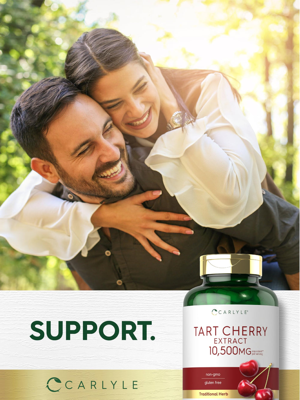 Carlyle Tart Cherry gluten-free and non-GMO assurance.