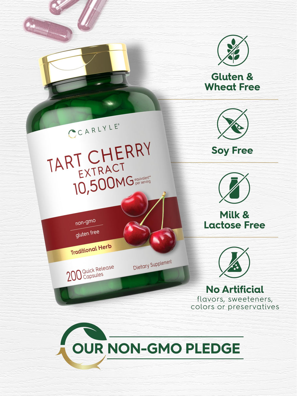 Carlyle Tart Cherry ingredient info highlights tart cherry extract.