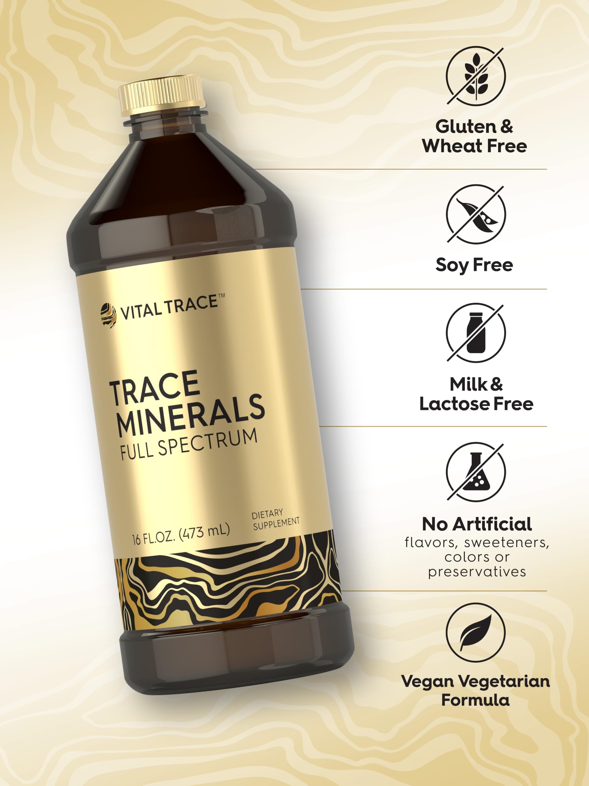 Carlyle Trace Minerals glass bottle in a kitchen setting, gluten-free convenience