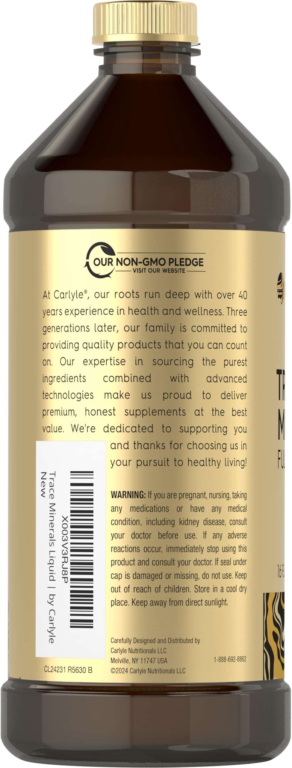 Carlyle Trace Minerals liquid being poured into a glass for easy daily use