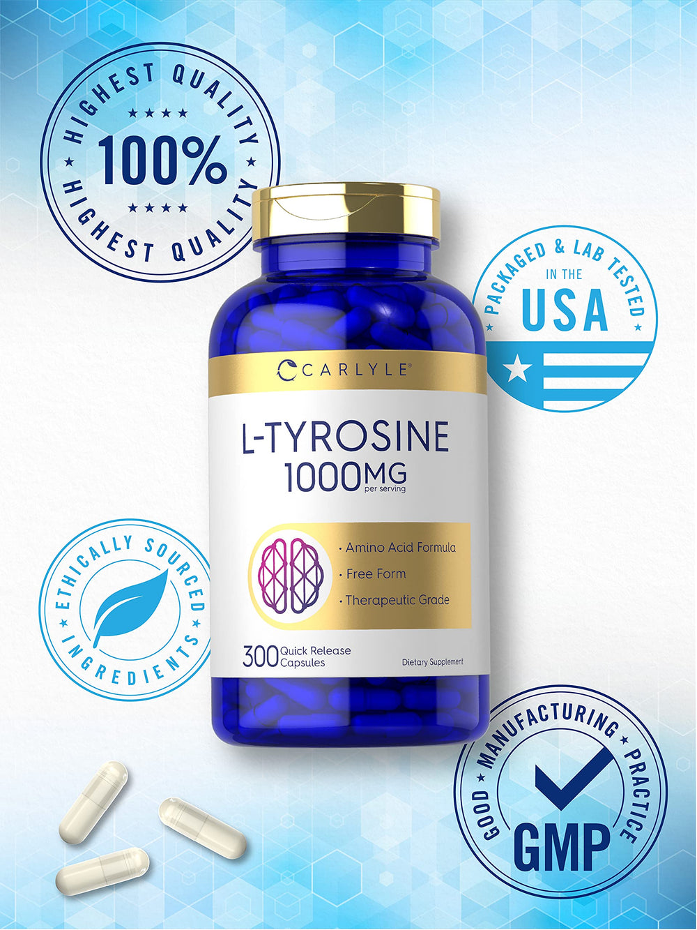 Carlyle Tyrosine serving spoon image suggesting easy daily intake.