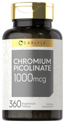 Carlyle Ultra Chromium Picolinate bottle front shows high-potency formula for everyday supplement use.