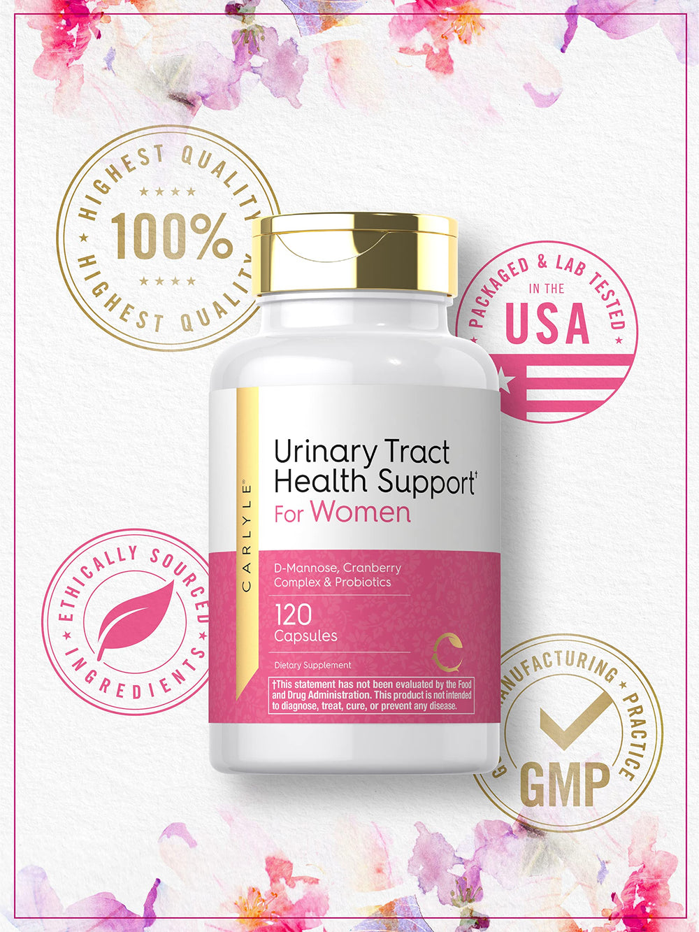 Packaging shows gluten-free and non-GMO icons for Carlyle product