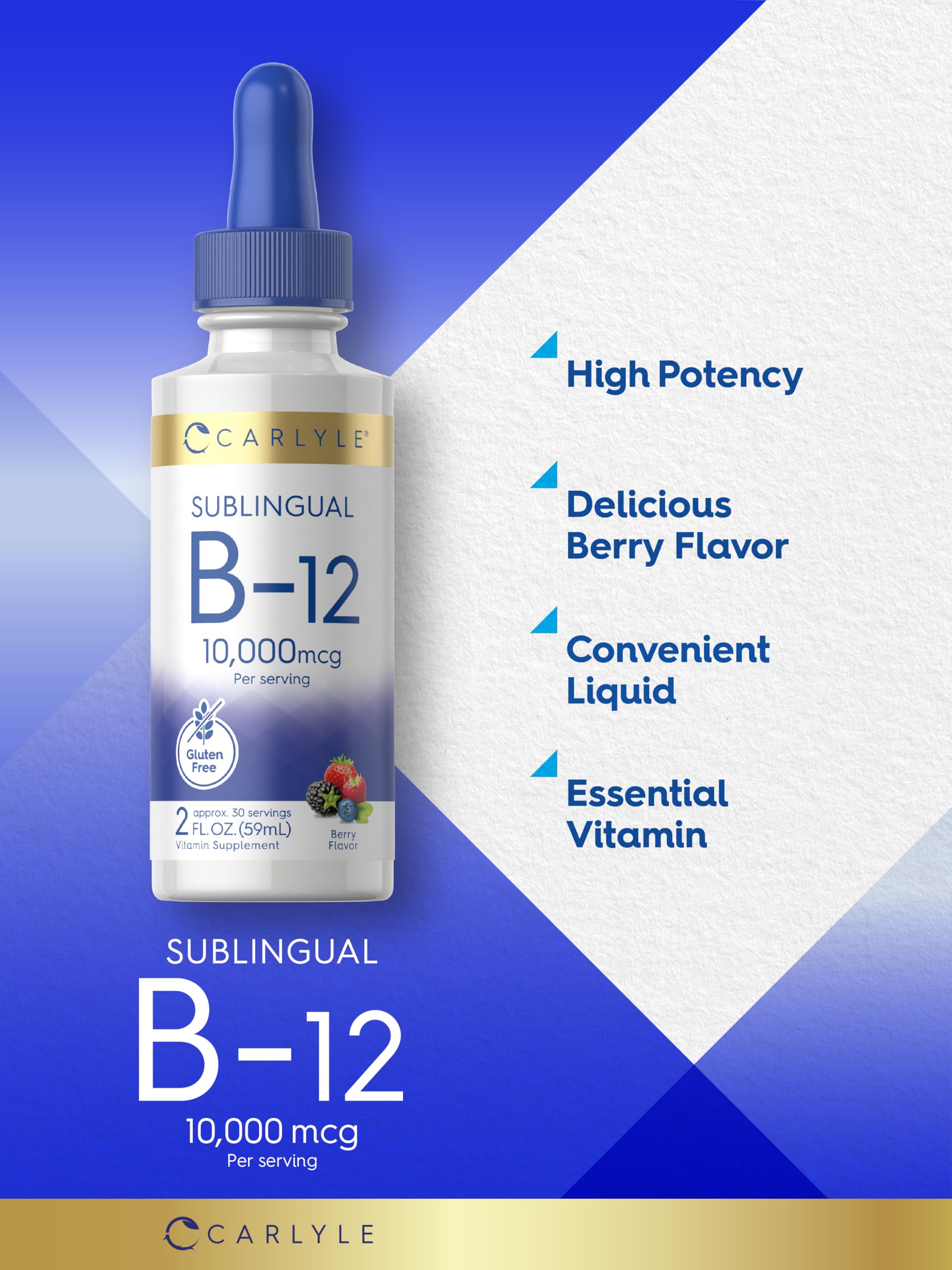 Ingredients label on Carlyle Vitamin B12 sublingual drops.
