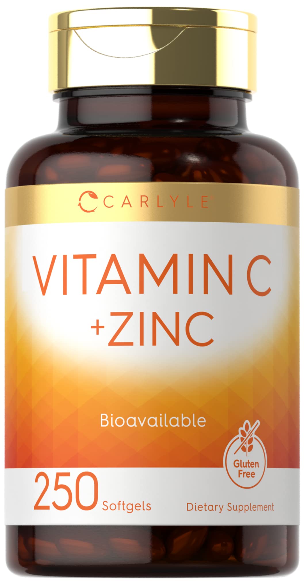 Carlyle Vitamin C with Zinc softgels bottle for daily nutrient support
