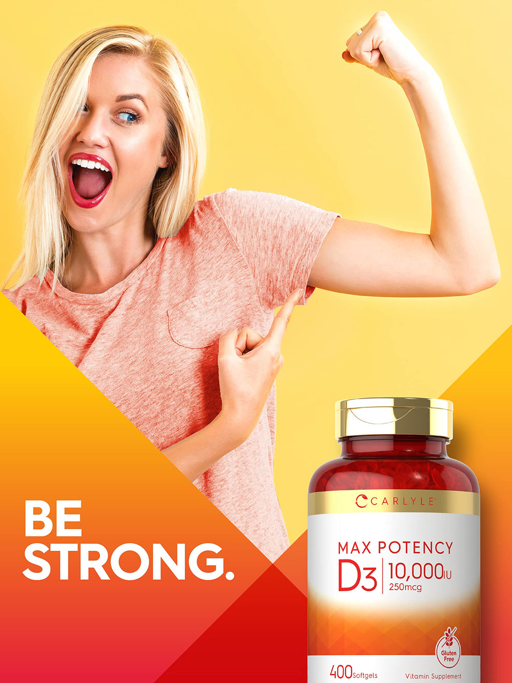 Carlyle Vitamin D 10000 IU packaging with seal and label.